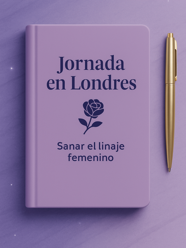Material visual de la jornada de sanación del linaje femenino en Londres